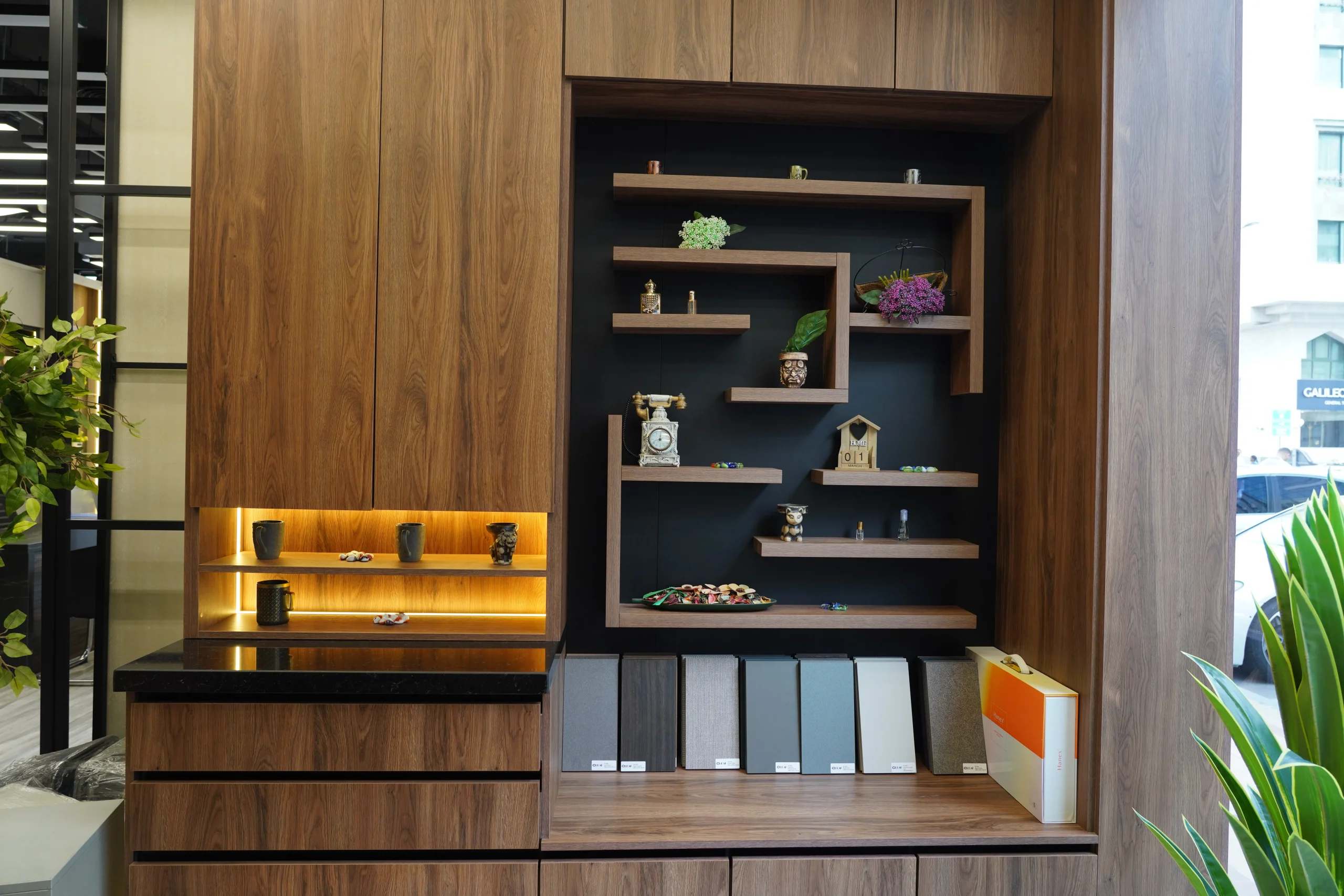 Geometric Wall-Mounted Display Shelves